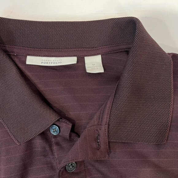 Perry Ellis Portfolio Men’s Burgundy Printed Polo Shirt – Size Medium - Picture 5 of 5